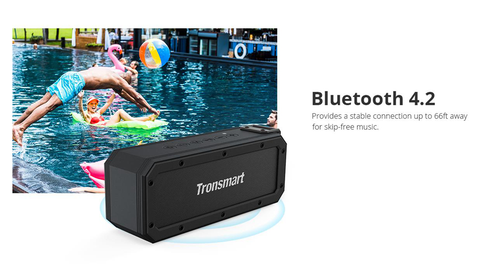 Tronsmart Element Force+ Portable Bluetooth Speaker with IPX7 Waterproof, Bass Sound, 15H Playtime, Supports TWS & NFC