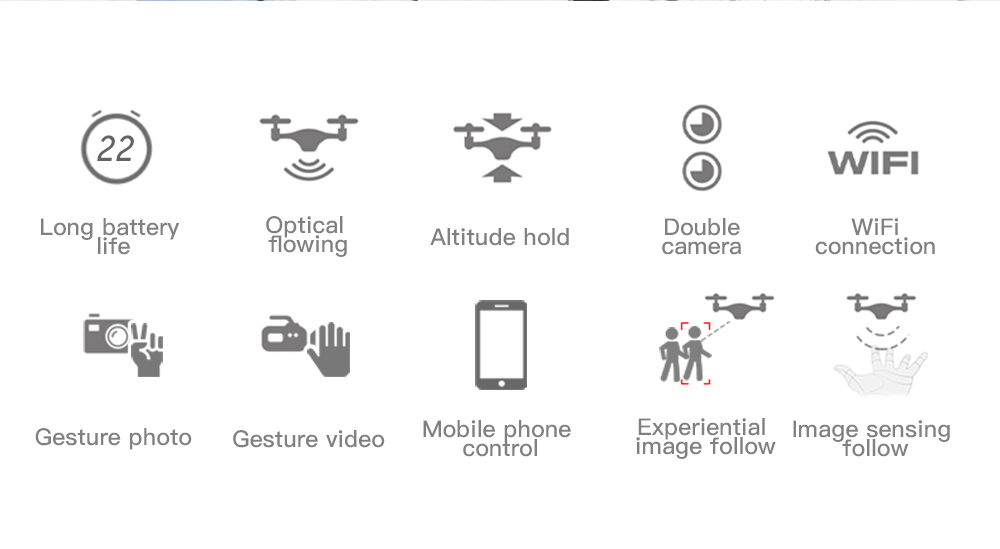 SG900 720P WiFi FPV Foldable RC Drone Optical Flow Positioning 22mins Flight Time RTF - Black