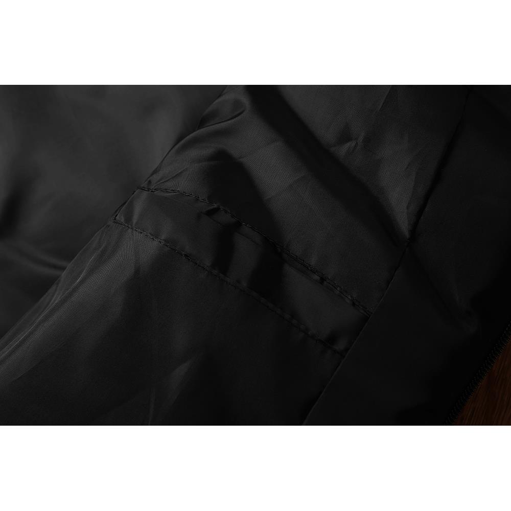 Men Winter Fashion Stand Collar Solid Color Cotton Sleeveless Waistcoat Size L - Black