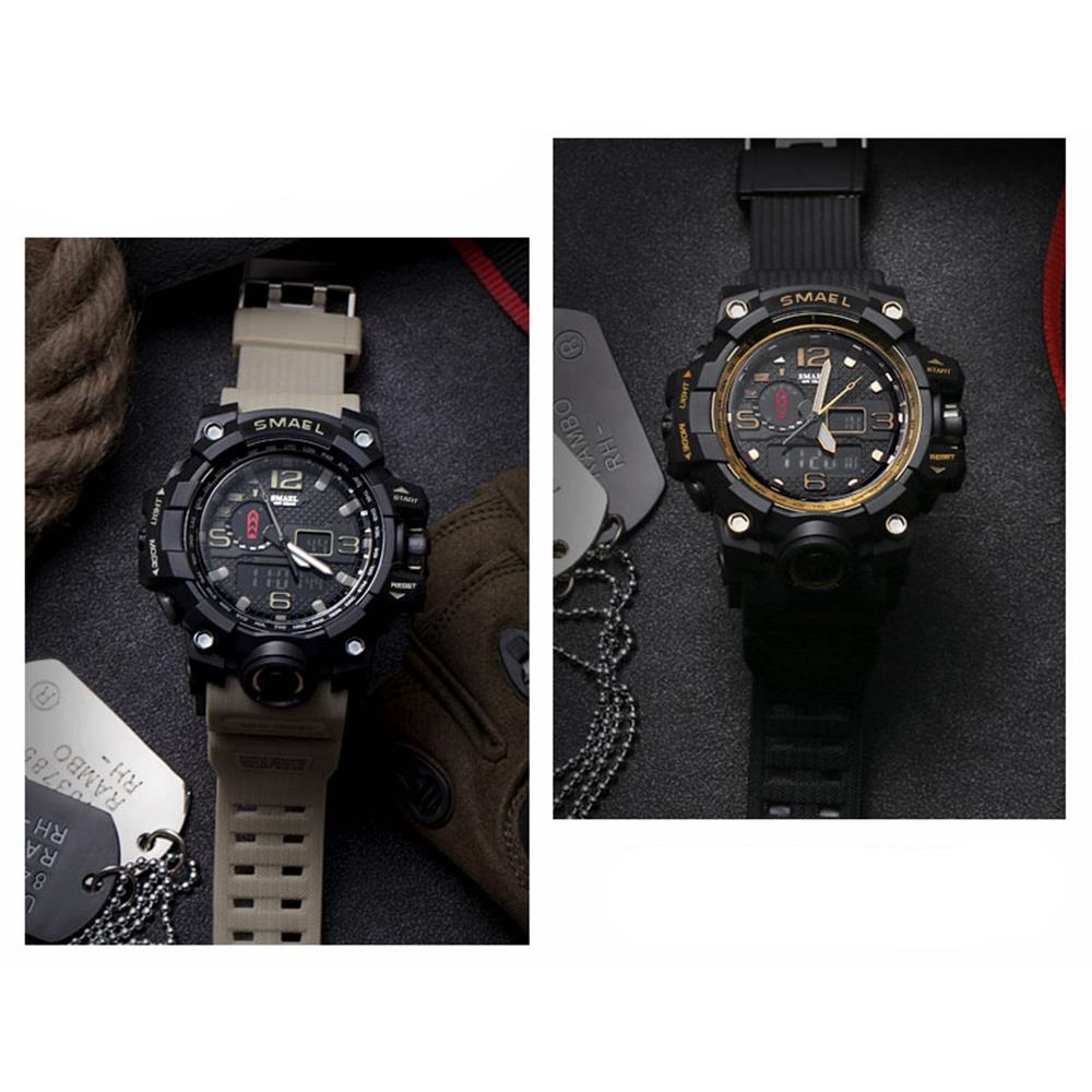 SMAEL SL1545 Men Casual Digital Quartz Sports Wrist Watch - Black + Gray
