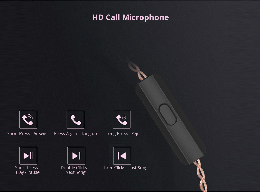 KZ ZSN Wired Earphones Noise Cancelling With Mic - Black