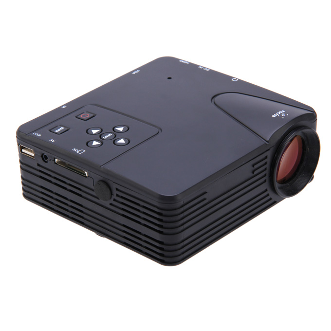 LZ-H80 1080P HD 80 LM Portable LED LCD Game Projector with HDMI SD CARD USB VGA Slots 400:1 Contrast Black