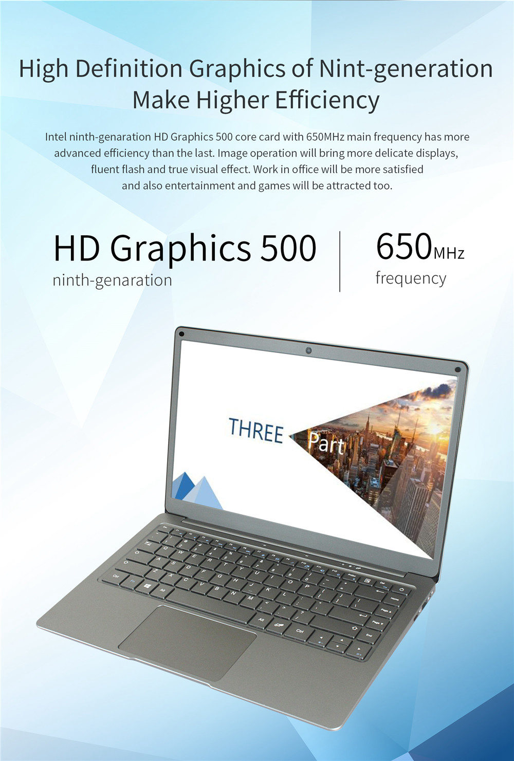 Jumper EZbook X3 Laptop Intel Apollo Lake N3350 Quad Core 13.3 Inch IPS FHD 1920*1080 Windows 10 6GB RAM 64GB ROM - Grey