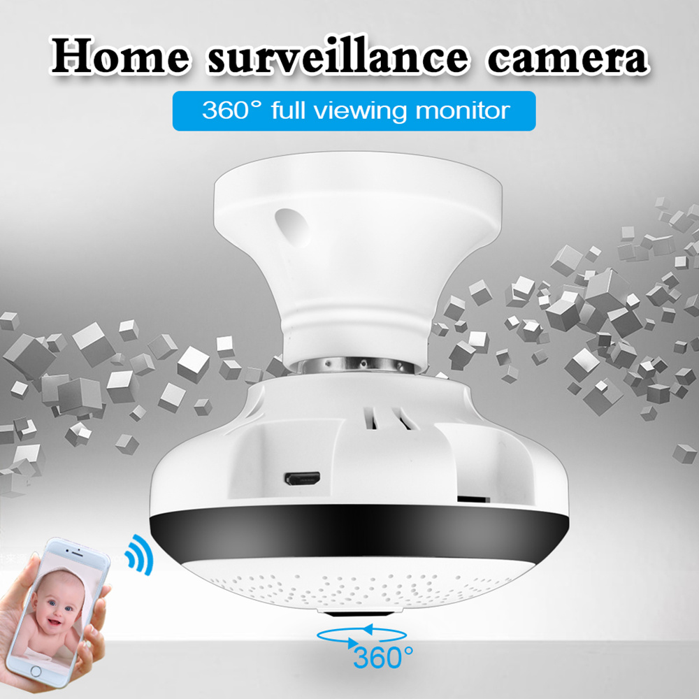 BESDER BES-VR307 2MP 1080P 360 Degree Panoramic WIFI LED Bulb IP Camera E27 IR-CUT Motion Detection - White