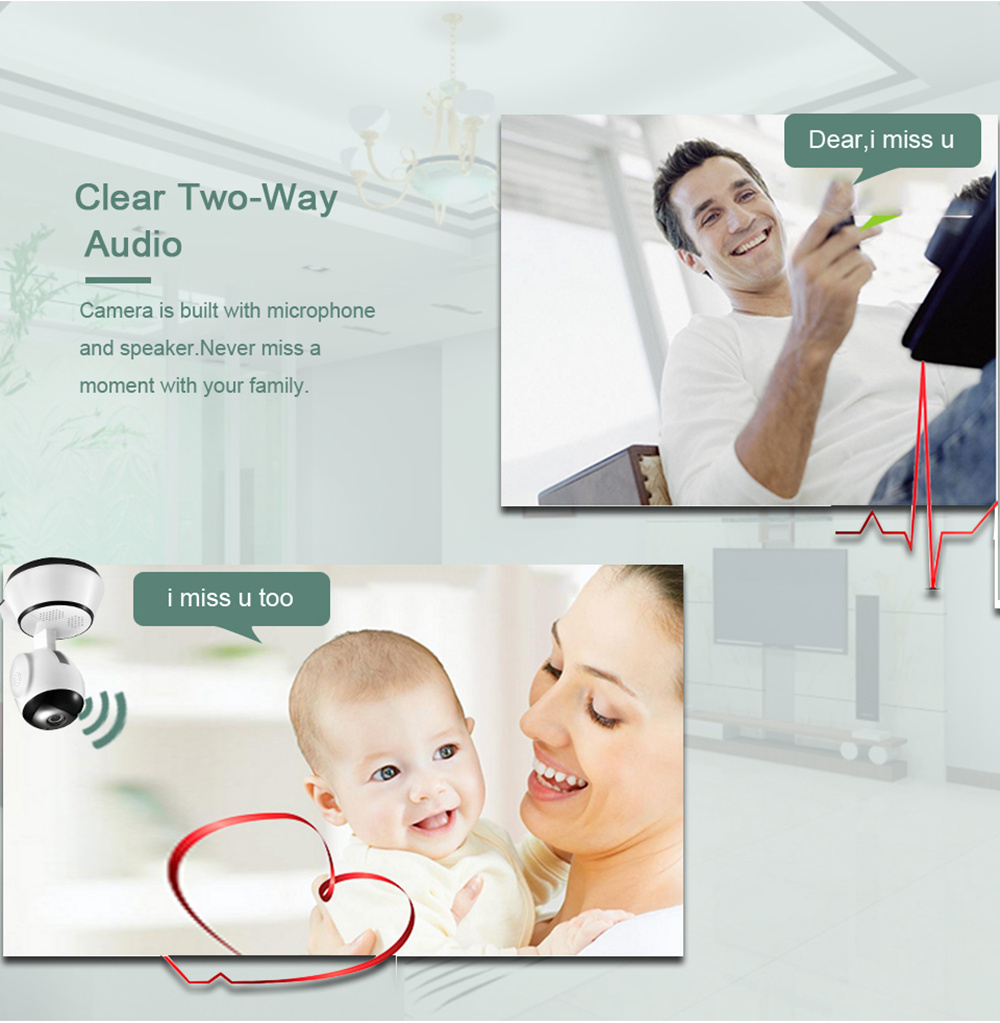 BESDER BES-N101 720P Smart WiFi Home Security IP Camera Audio Record Surveillance Baby Monitor - White EU Plug