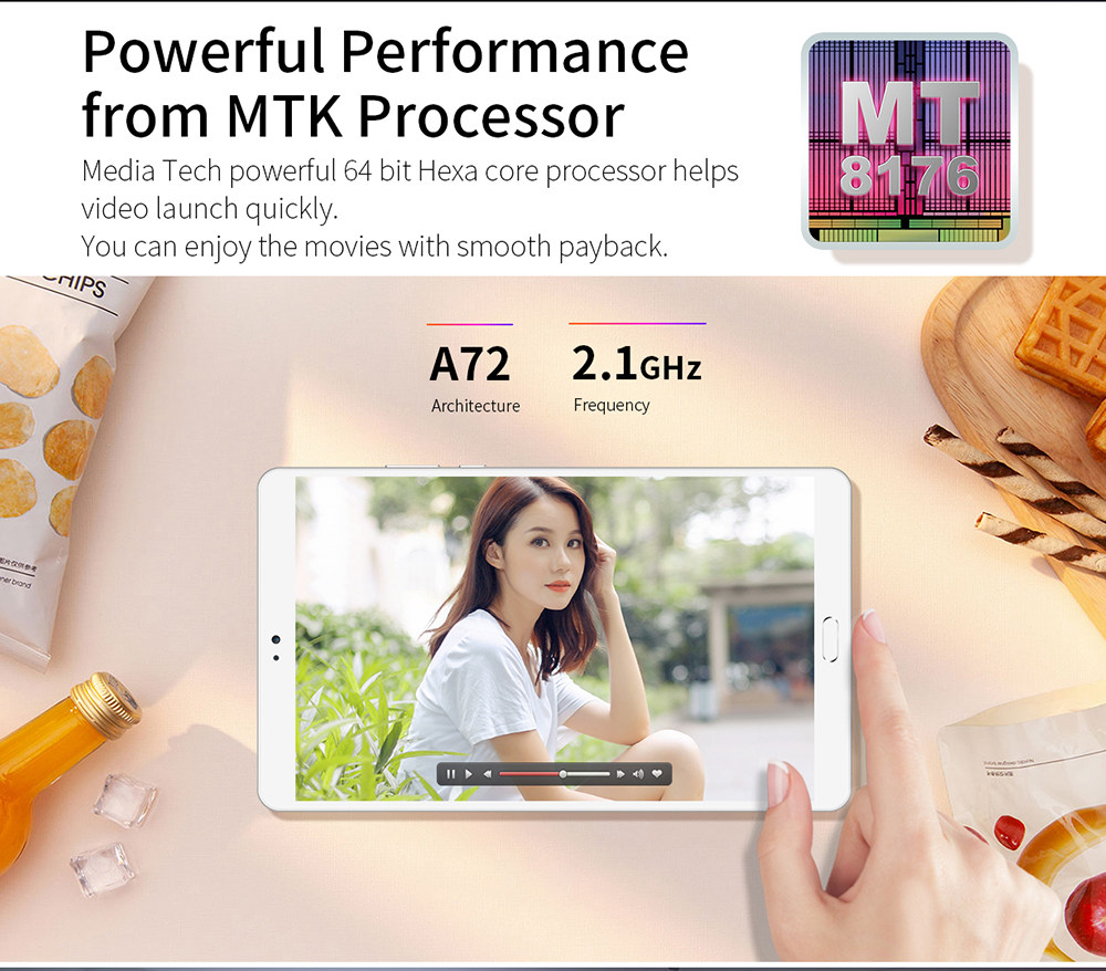 Teclast T8 Tablet MediaTek MT8176 Q Hexa-core 2.1GHz 8.4 Inch 2560x1600 IPS 4GB RAM DDR3L 64GB ROM eMMC WIFI Android 7.0 - White/Gold