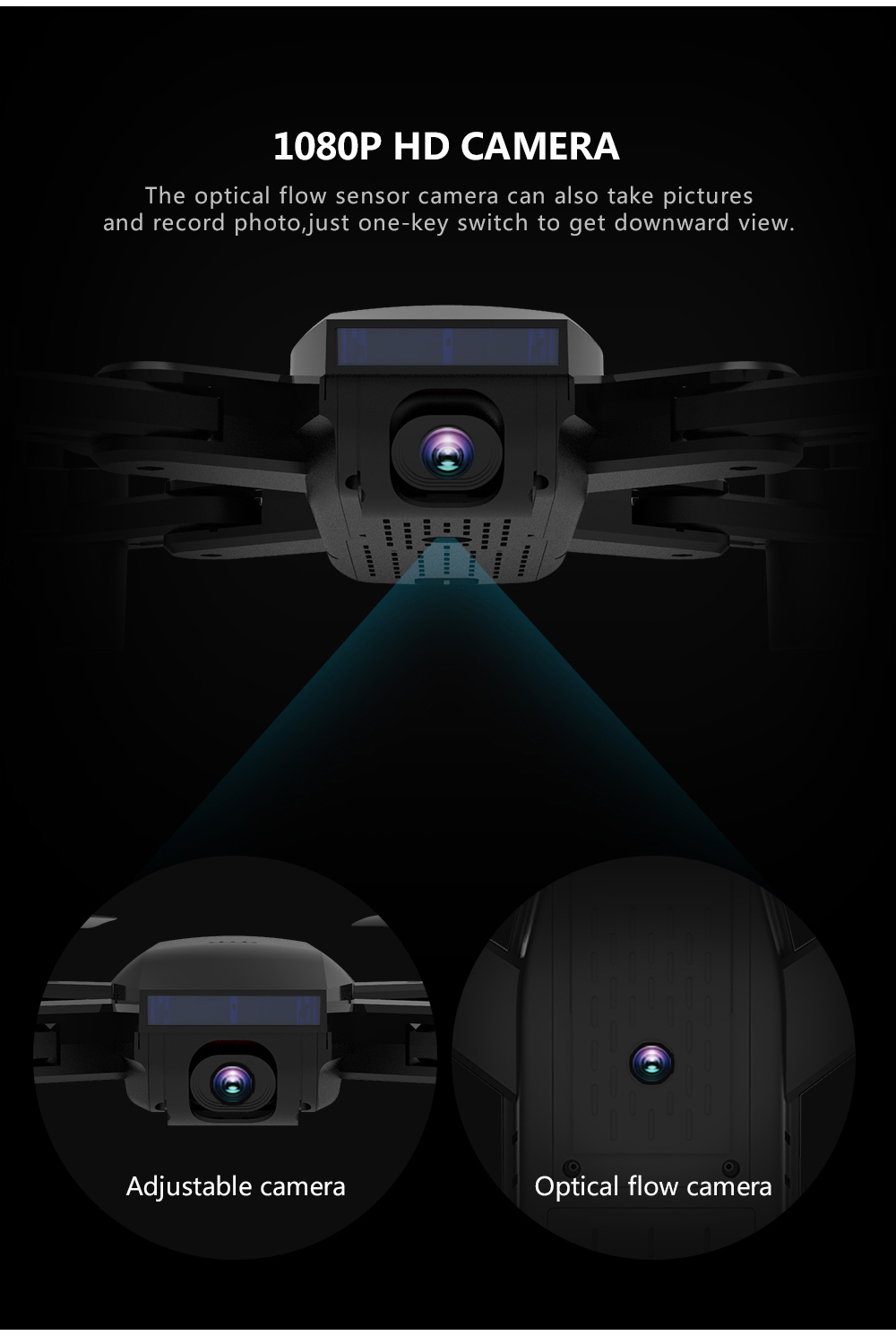 SG700-D 1080P WiFi FPV Foldable RC Drone Optical Flow Positioning RTF - Black