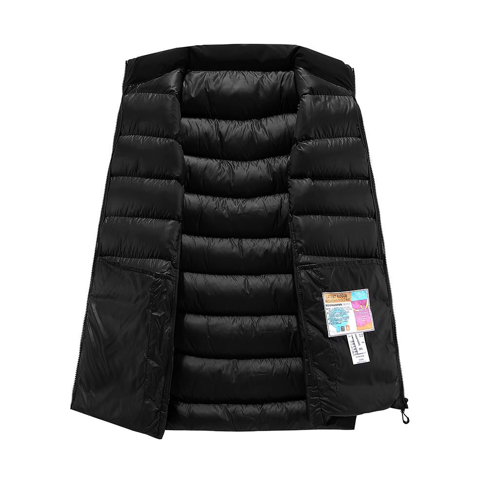 Men Winter Thick Solid Color Cotton Waistcoat Sleeveless Duck Down Jacket Size L - Army Green