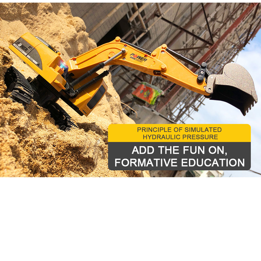 258-1 1:24 6CH Metal Excavator Construction Vehicle RC Car RTR