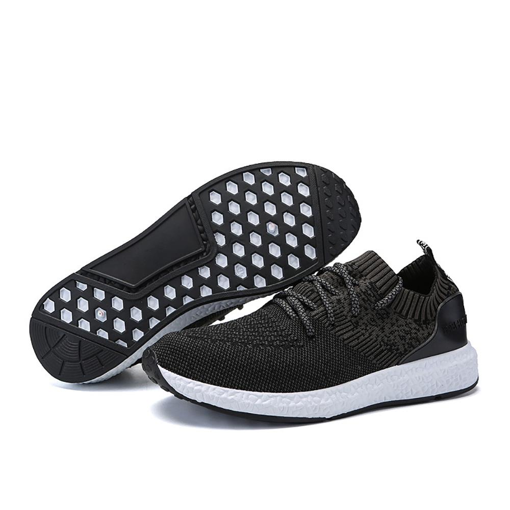 Men Casual Mesh Fabric Lace-up Sports Shoes EU43 - Black
