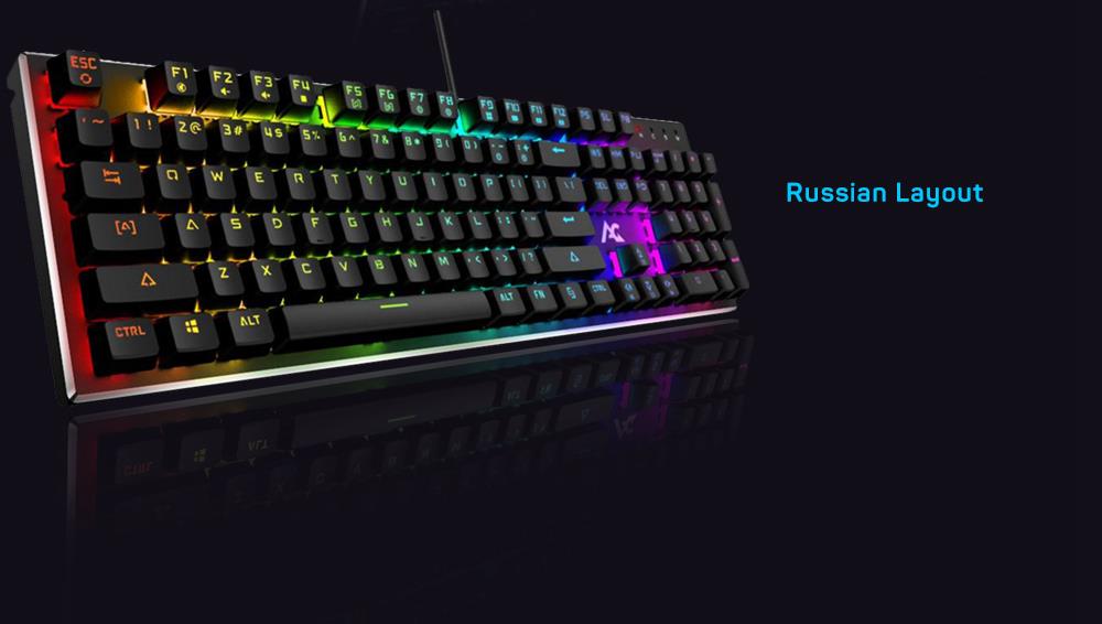ACGAM AG-109R RGB Mechanical Wired Keyboard 105 Keys Full Programmable Spanish Layout Brown Switches - Black