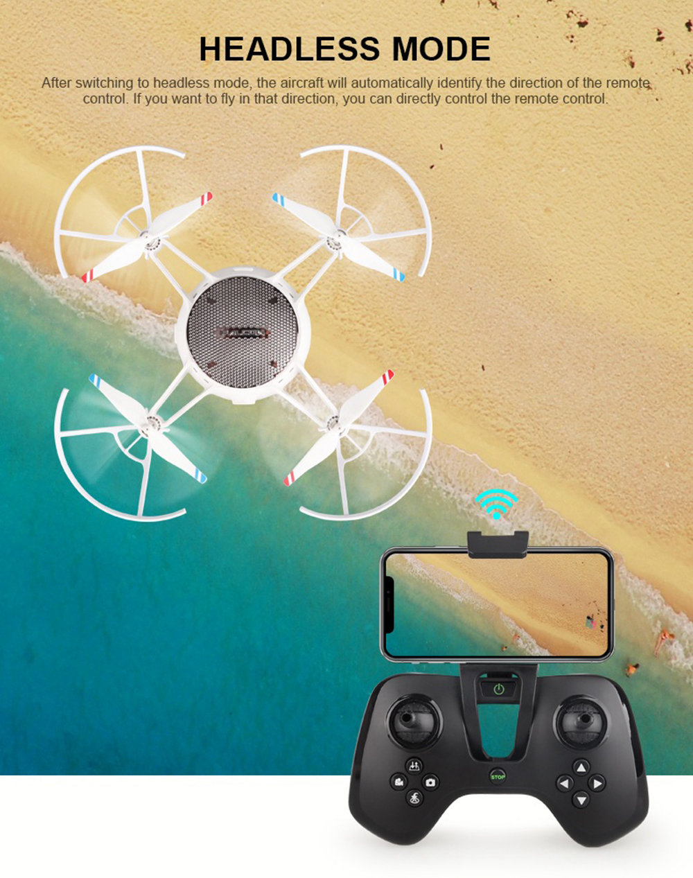 XY-021 WiFi FPV RC Drone with HD Camera Automatic Obstacle Avoidance Altitude Hold Mode RTF - Silver