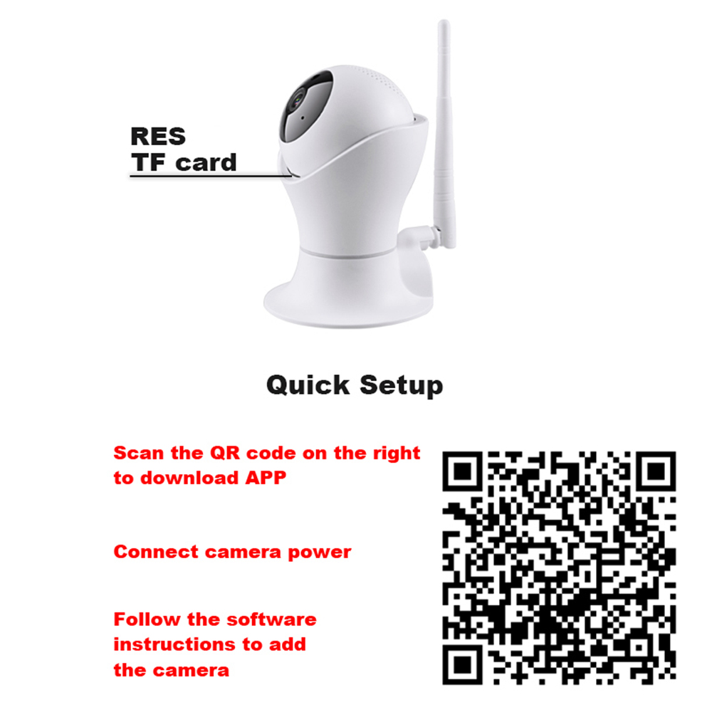 JINVISECURITY JV-SW2M10 1080P Wifi Smart Remote IP Camera IR-Cut Night Vision Voice Intercom - White UK Plug