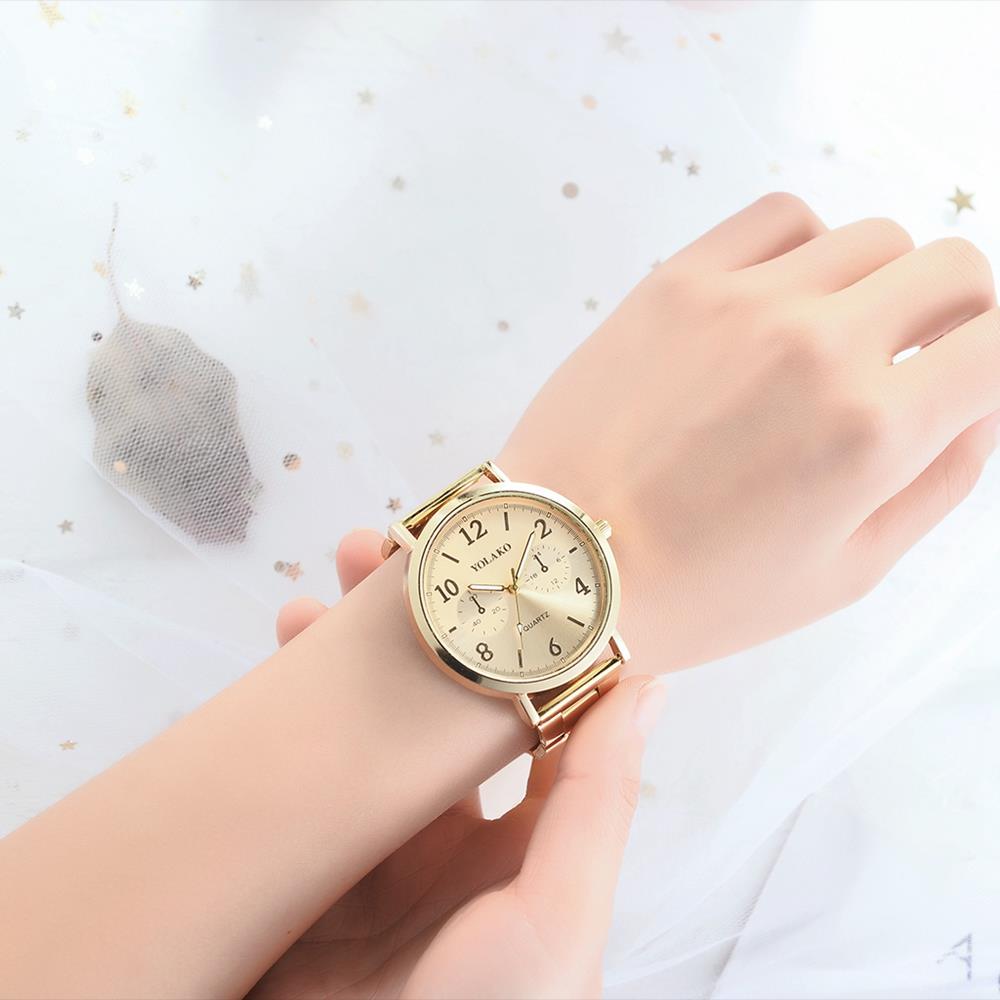 YOLAKO YK118 Casual Quartz Watch Stainless Steel Watches - Gold