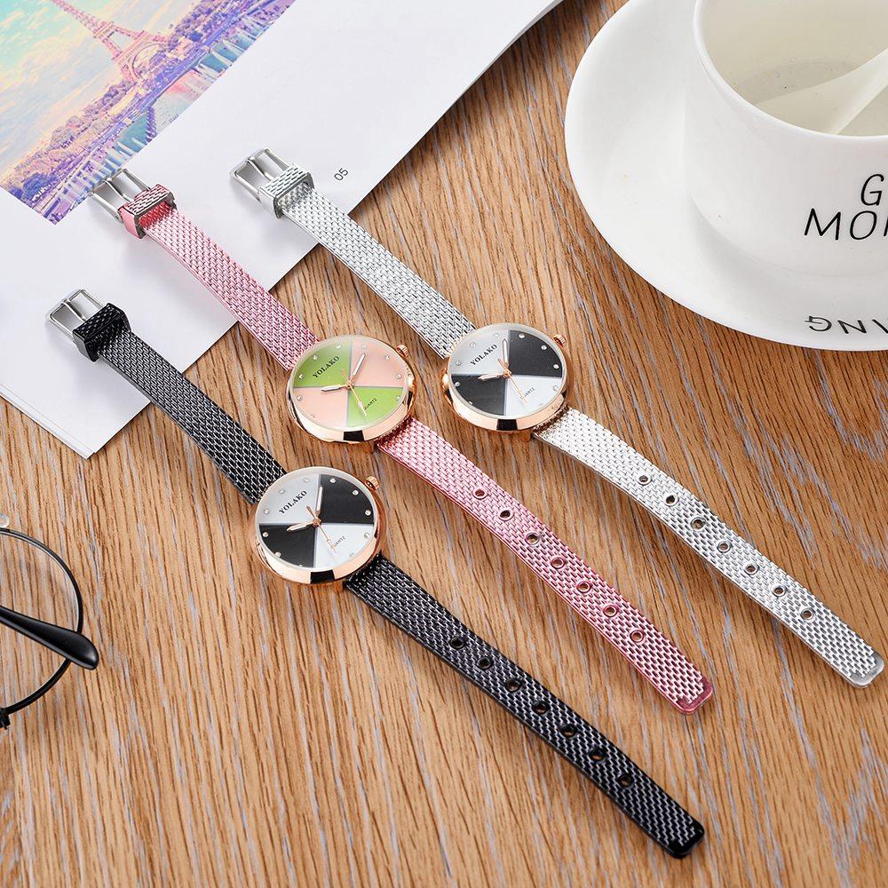 YOLAKO YK34 Women Quartz Watch Plastic Leather Strap Fashion Casual Watches - Fuchsia