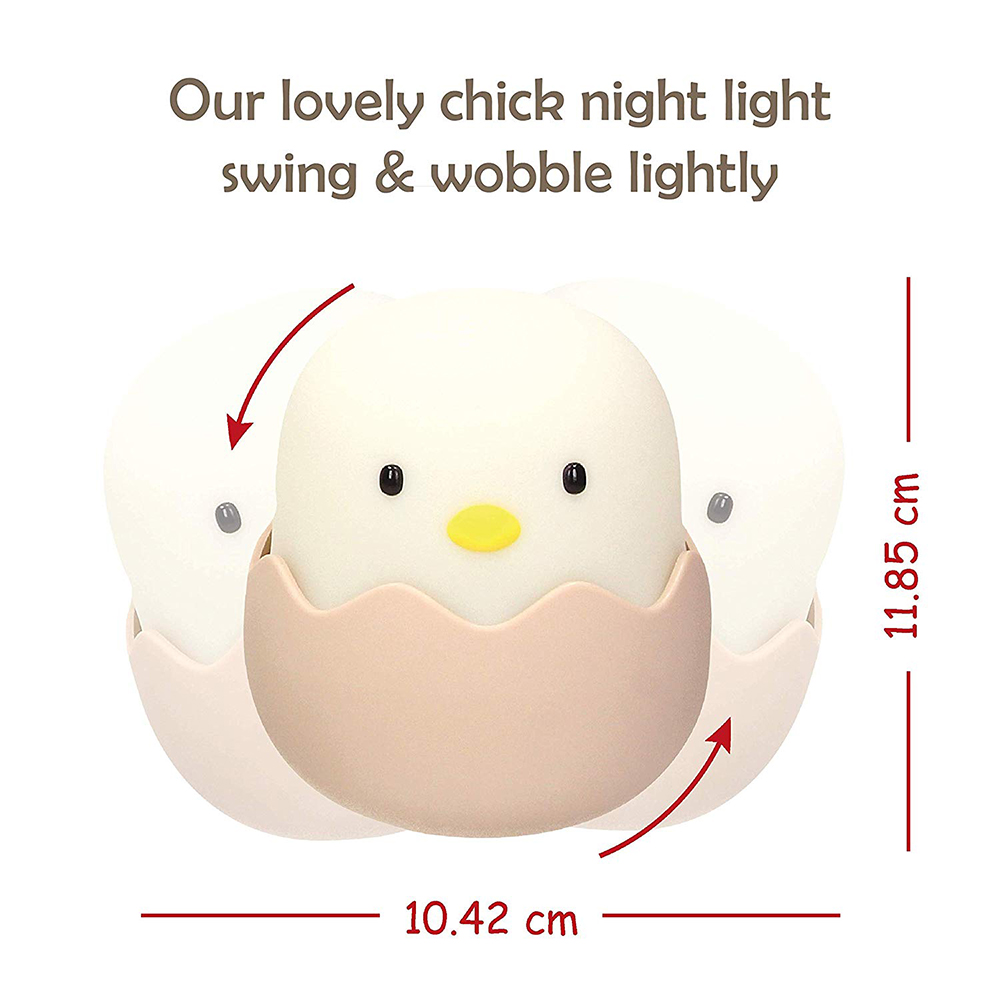 LED Night Light Eggshell Design Baby Night Lamp Dimmer Tumbler Bedside Lamp Feeding Lamp - Warm Light