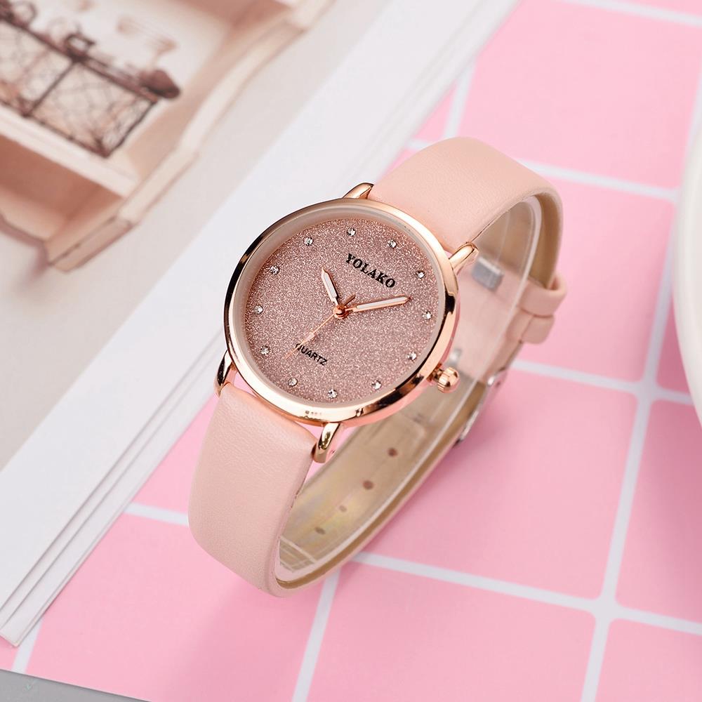 YOLAKO YK32 Women Casual Quartz Watch PU Leather Strap - White
