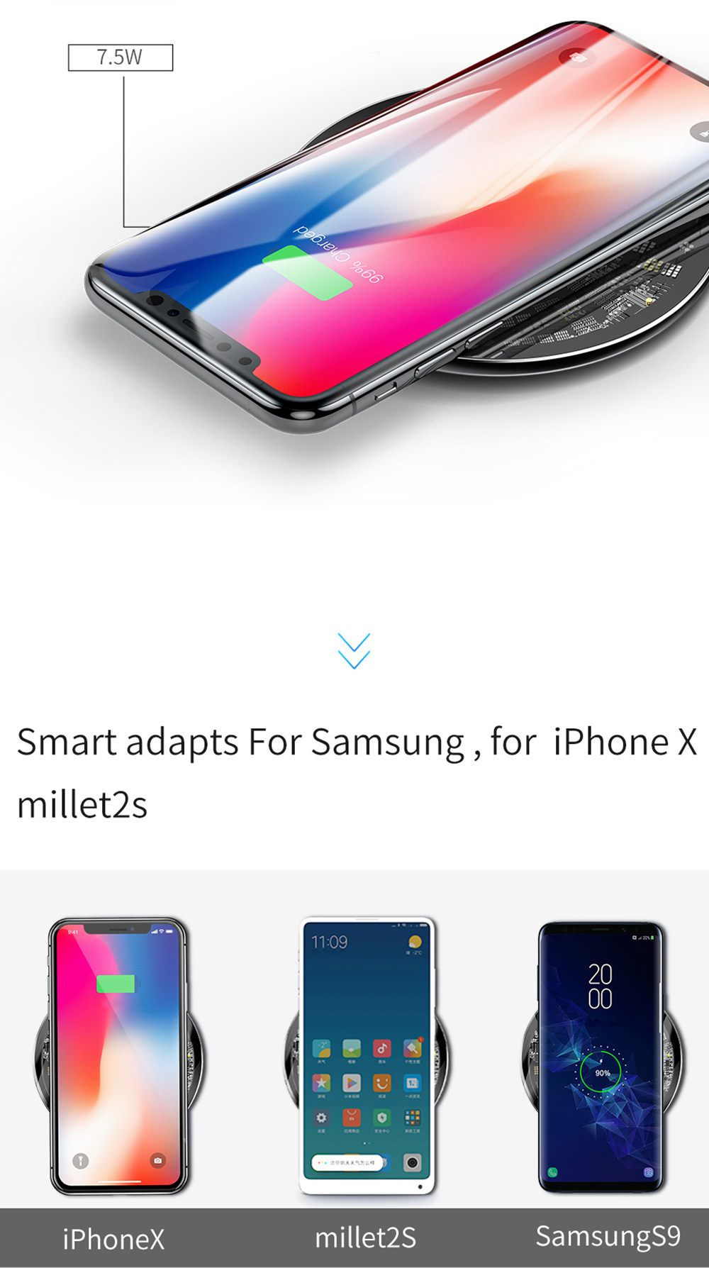 Baseus CCALL JK01 QI 10W Wireless Charger - Black