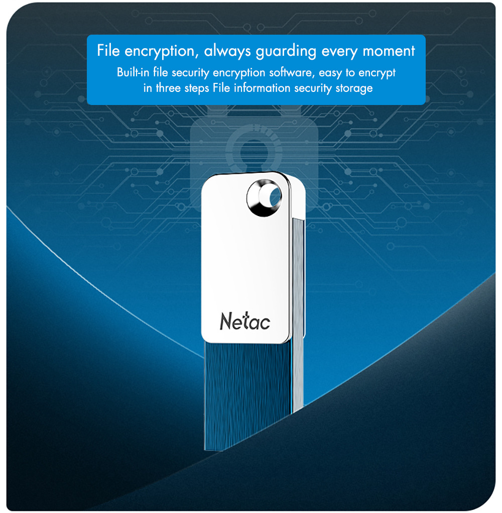 Netac U329 16GB USB Flash Drive Zinc Alloy - Silver + Blue