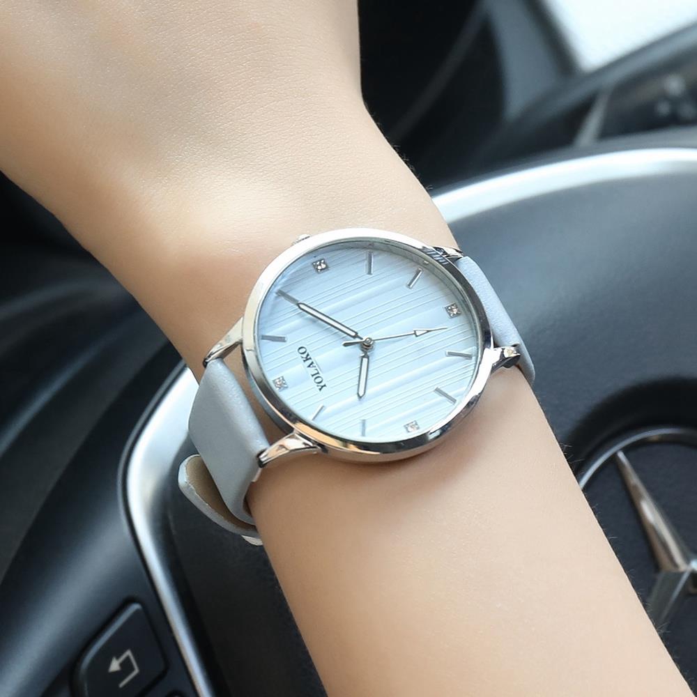 YOLAKO YK38 Women Quartz Watch PU Leather Strap Fashion Casual Watches - Black