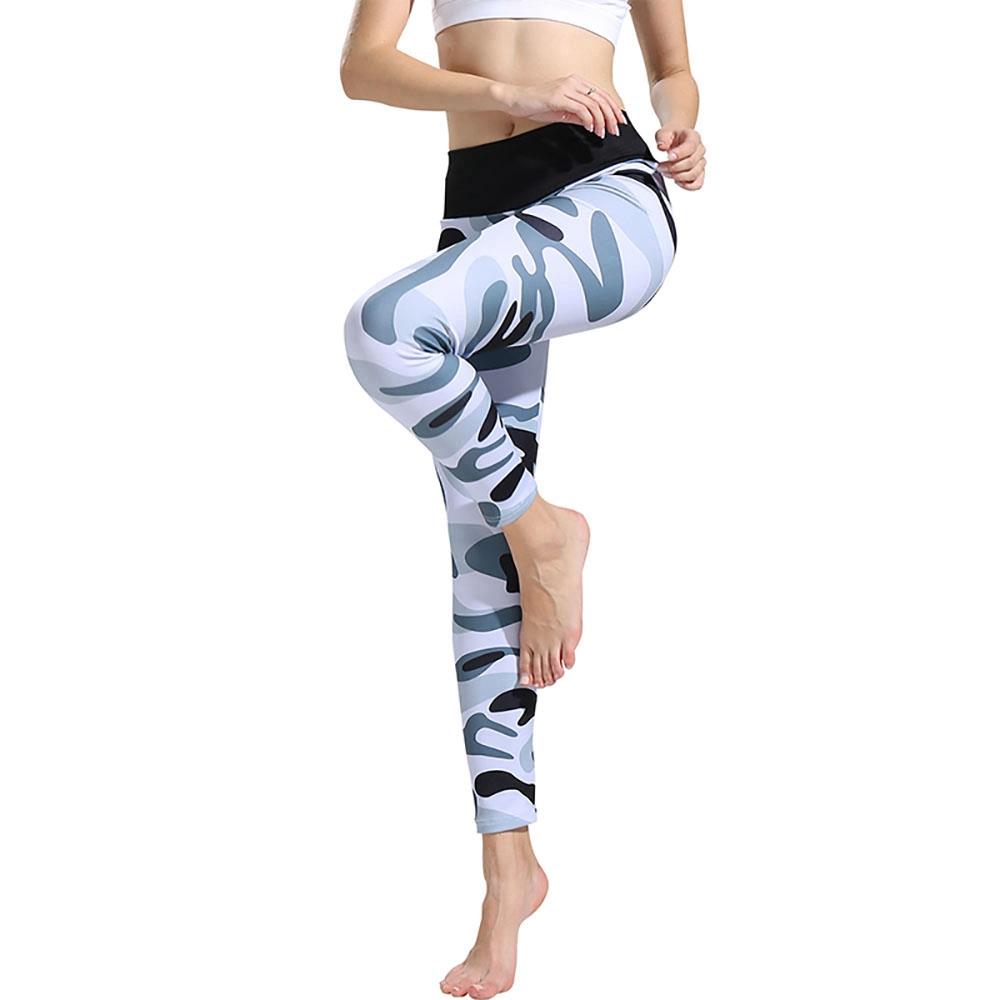 CK2231 Women Camouflage Yoga Pants High Waist Leggings Size S - White