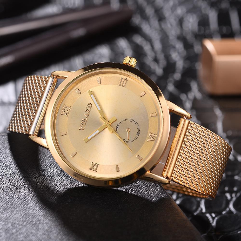 YOLAKO YK26 Women Casual Quartz Watch Plastic Leather Strap - Rose Gold