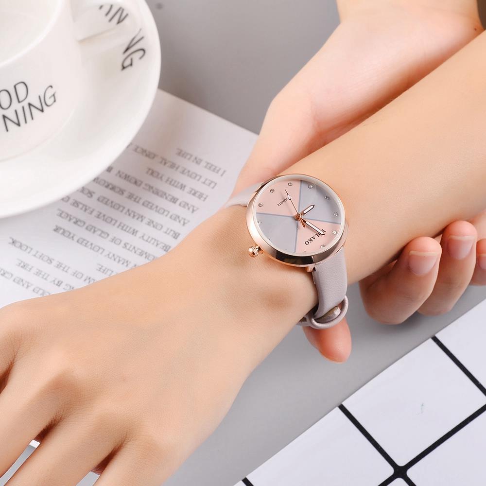 YOLAKO YK35 Women Quartz Watch PU Leather Strap Fashion Casual Watches - Light Blue