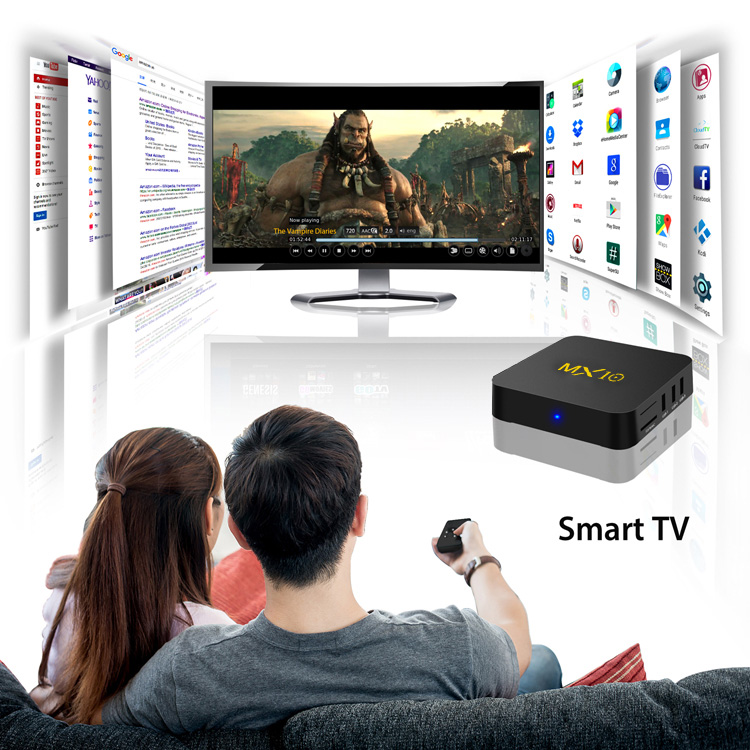 Bundle MX10 Android 9.0 RK3328 4GB DDR4 32GB eMMC TV BOX + C120 German Version Wireless Air Mouse