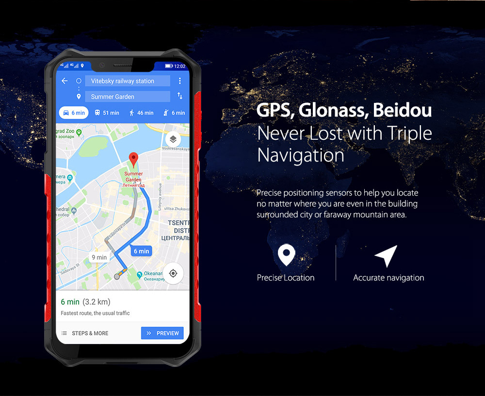 Ulefone Armor 6 6.2 Inch 4G LTE Smartphone Helio P60 6GB 128GB 21.0MP+13.0MP Dual Rear Cameras Android 8.1 IP68 NFC Wireless Charge - Red