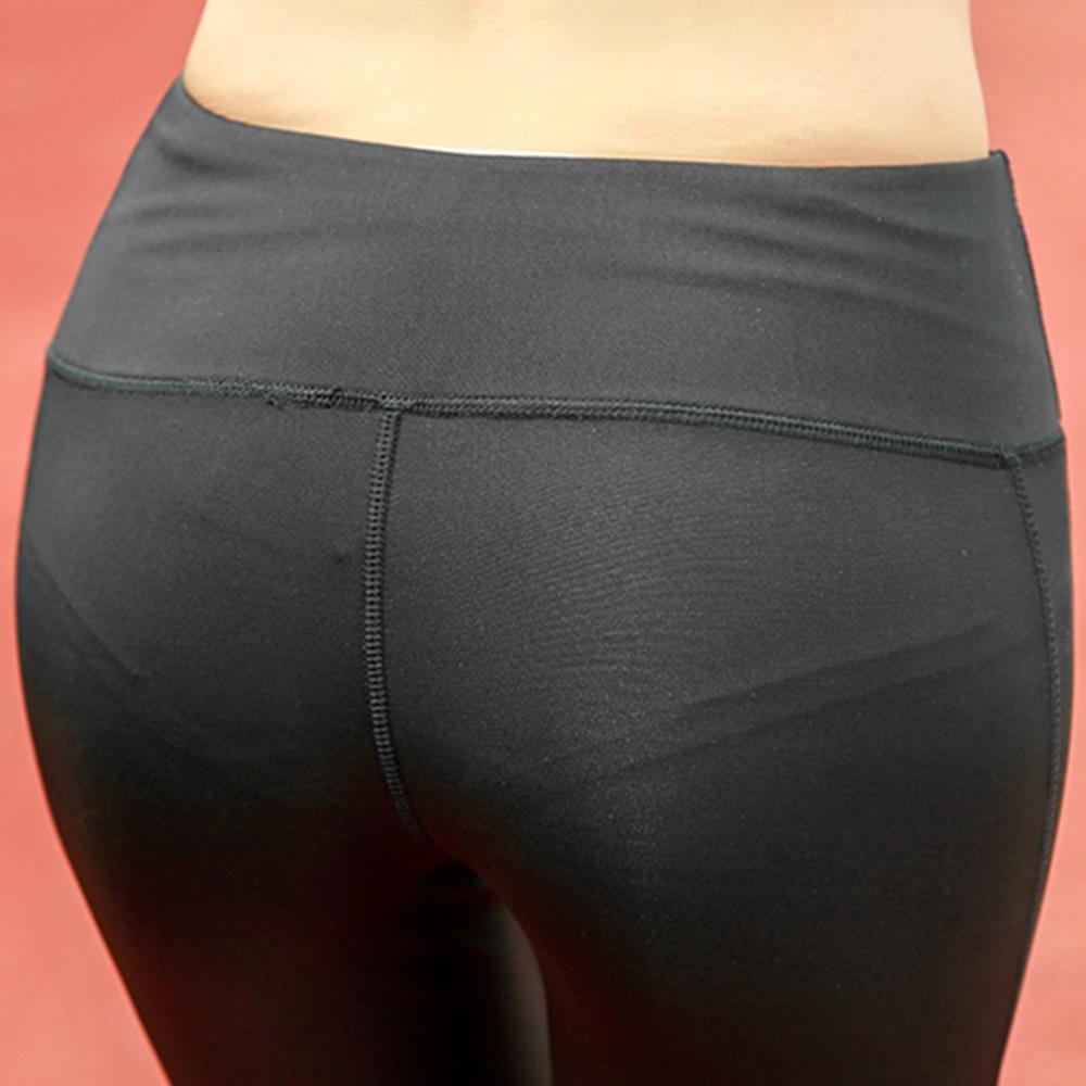 QK2126 Women Yoga Pants Cross Band Seven Point Leggings Trousers Size S - Black