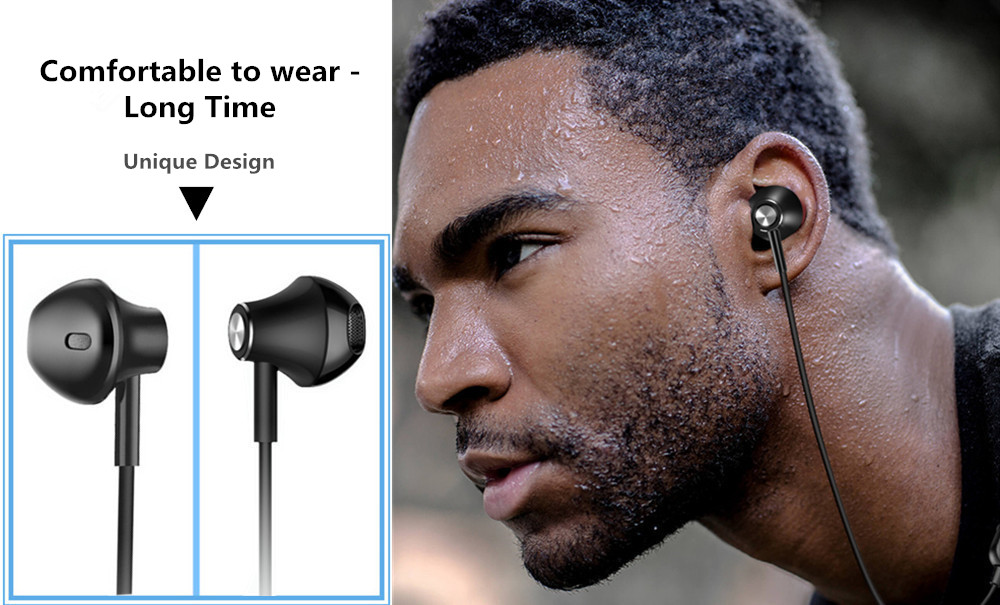 Binai A11 Neckband Wireless Earphones Bluetooth 5.0 Hi-Fi Stereo Sound Strong Magnetic Water-resistant for Android IOS - Black