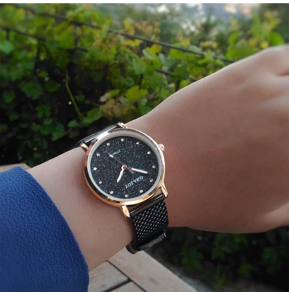 YOLAKO YK33 Women Quartz Watch Plastic Leather Strap Fashion Casual Watches - Rose Gold+Pink