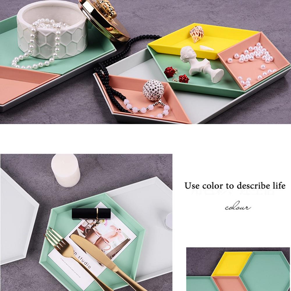 Innovative Color Geometric Storage Tray Removable Plastic Combination Desktop Detachable Fruit Plate - Multi-color