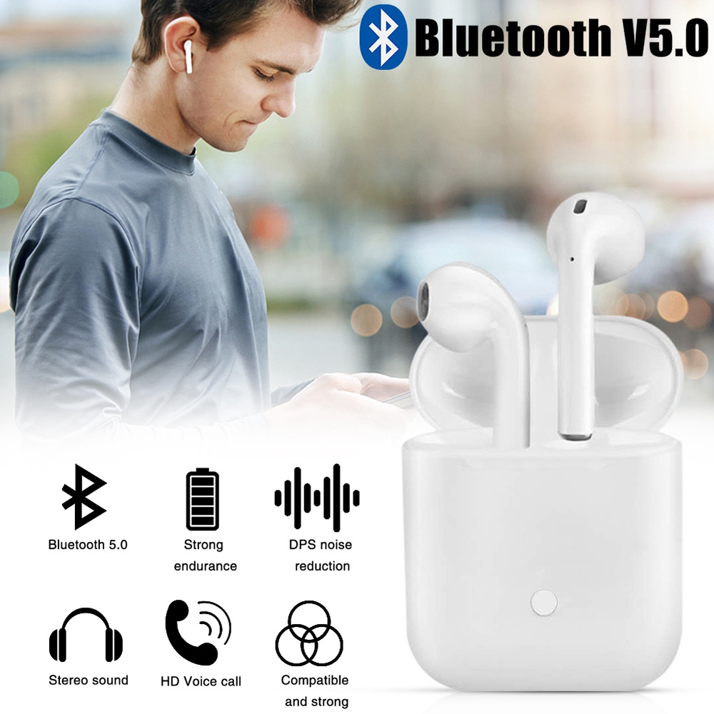 LK TE8 Wireless Bluetooth 5.0 Earbuds Touch Control Wireless Charging 3D Surround Sound Binaural Calls - White