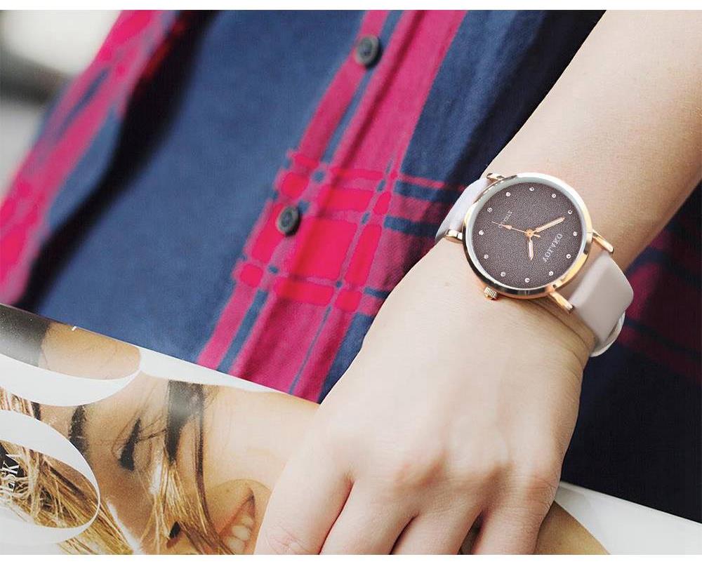 YOLAKO YK32 Women Casual Quartz Watch PU Leather Strap - White