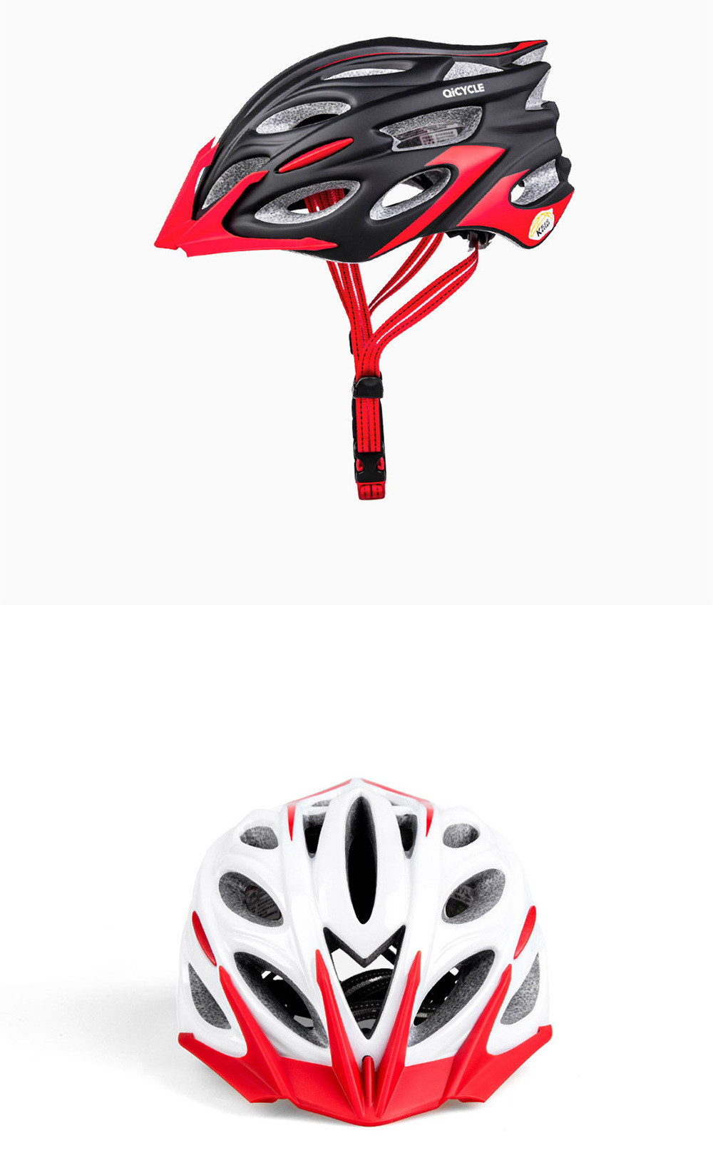 Xiaomi Mijia Qicycle KEVLAR Sports Helmet One-piece Lightweight Design - White + Red