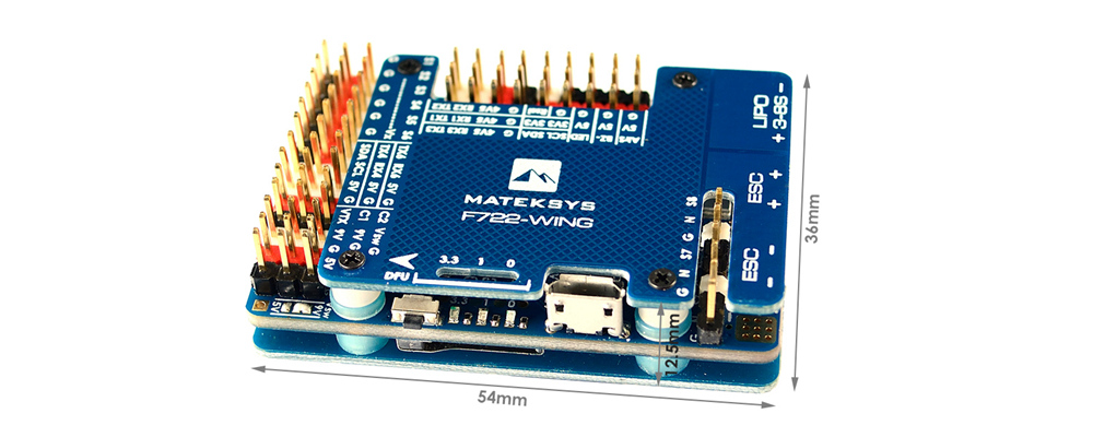 Matek Systems F722-WING STM32F722RET6 Flight Controller Built-in OSD PDB BEC for RC Airplane