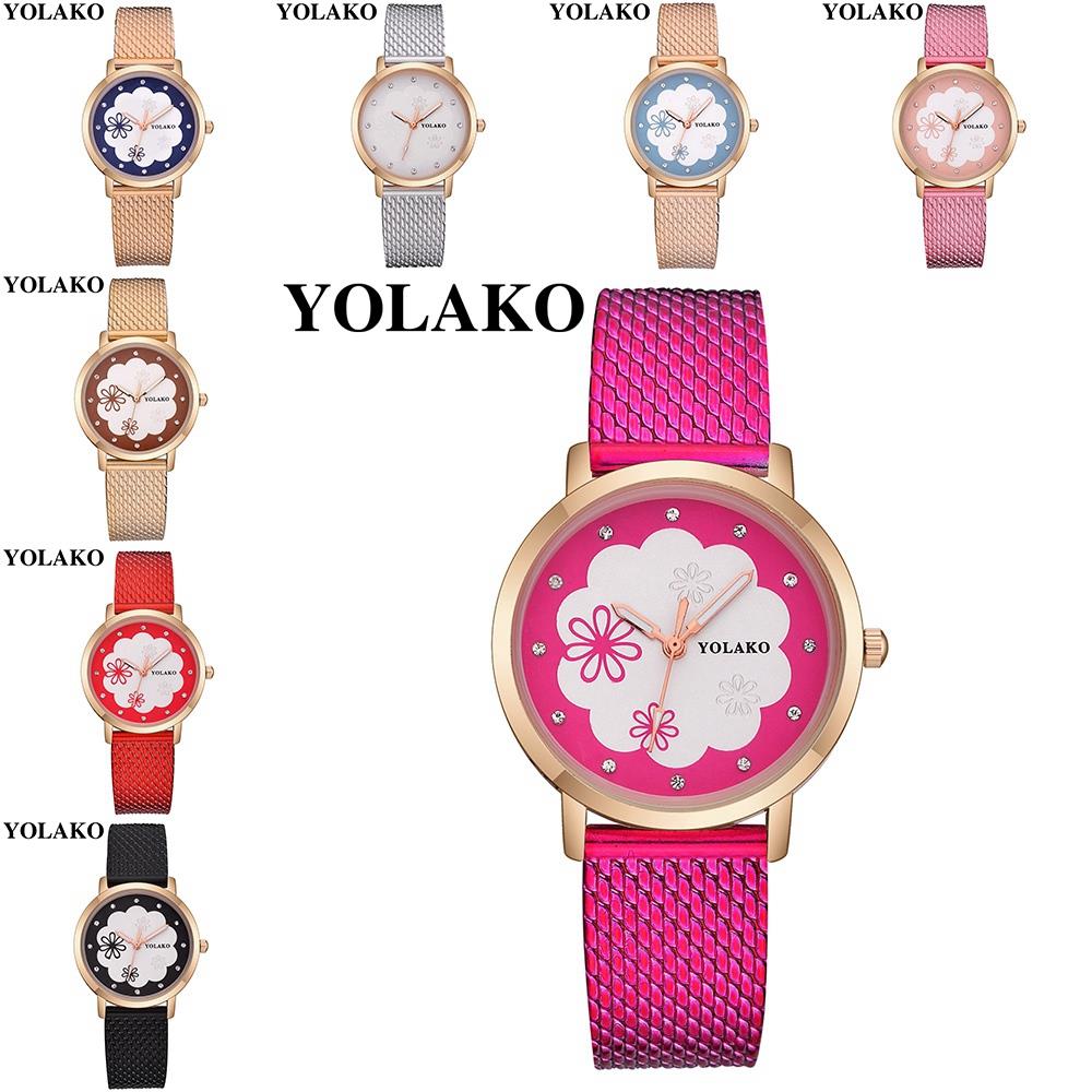 YOLAKO YK36 Women Quartz Watch Rose Gold Dark Blue