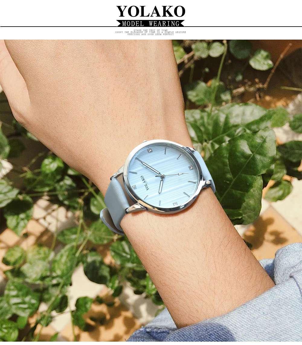 YOLAKO YK38 Women Quartz Watch PU Leather Strap Fashion Casual Watches - Black