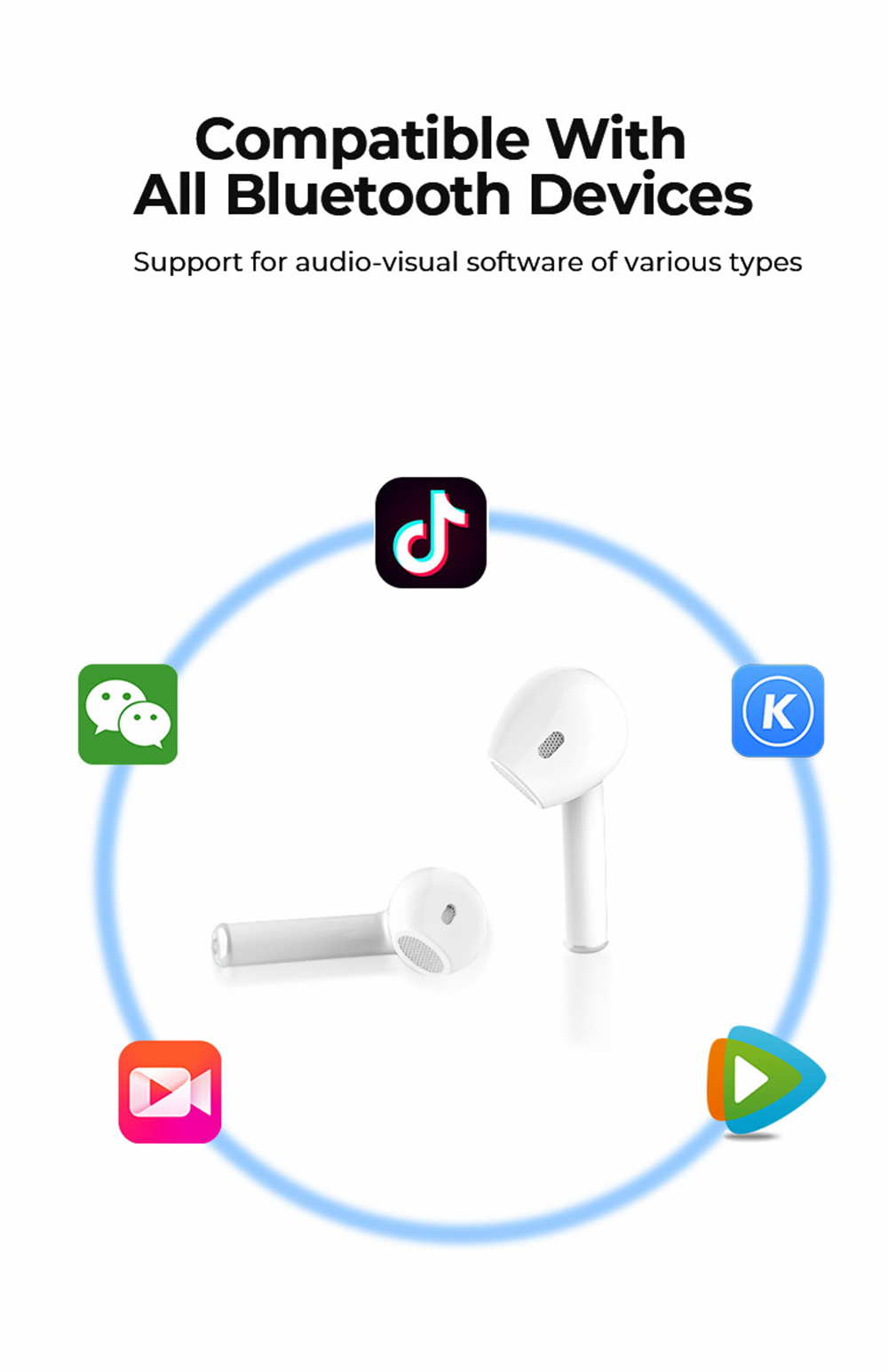 Myinnov MKJ X10 TWS Dual Bluetooth 5.0 Earbuds About 6 Hours Working Time - Black
