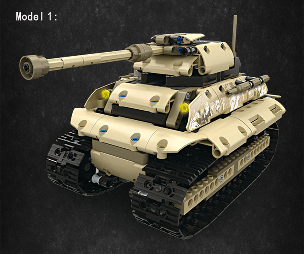 MoFun 13011 497PCS 2.4G 4CH DIY Assemble Brick Block RC Car Heavy Crawler Tank