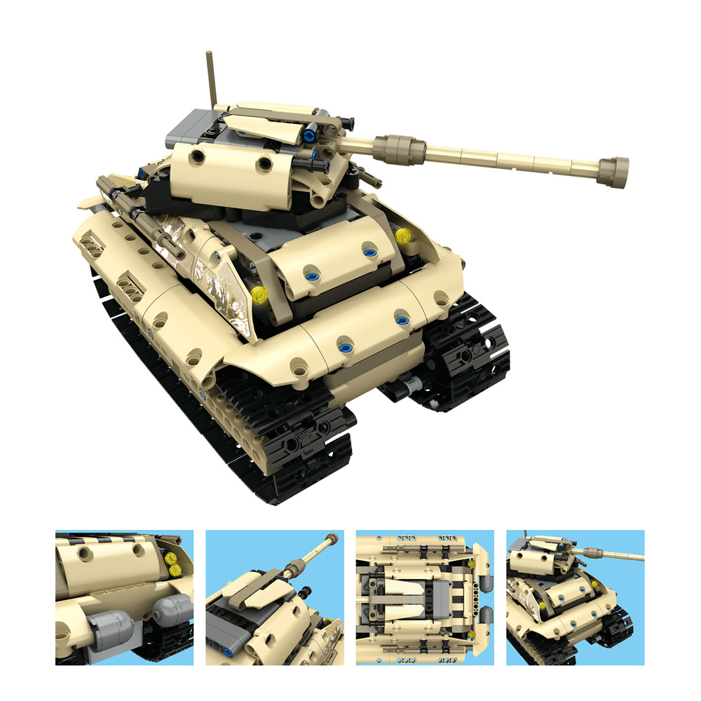 MoFun 13011 497PCS 2.4G 4CH DIY Assemble Brick Block RC Car Heavy Crawler Tank