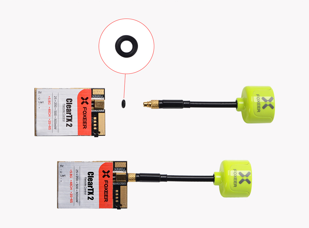 Foxeer ClearTX 2 5.8G 48CH 25/200/500/800mW Switchable FPV Transmitter Uart Remote Control VTX MMCX