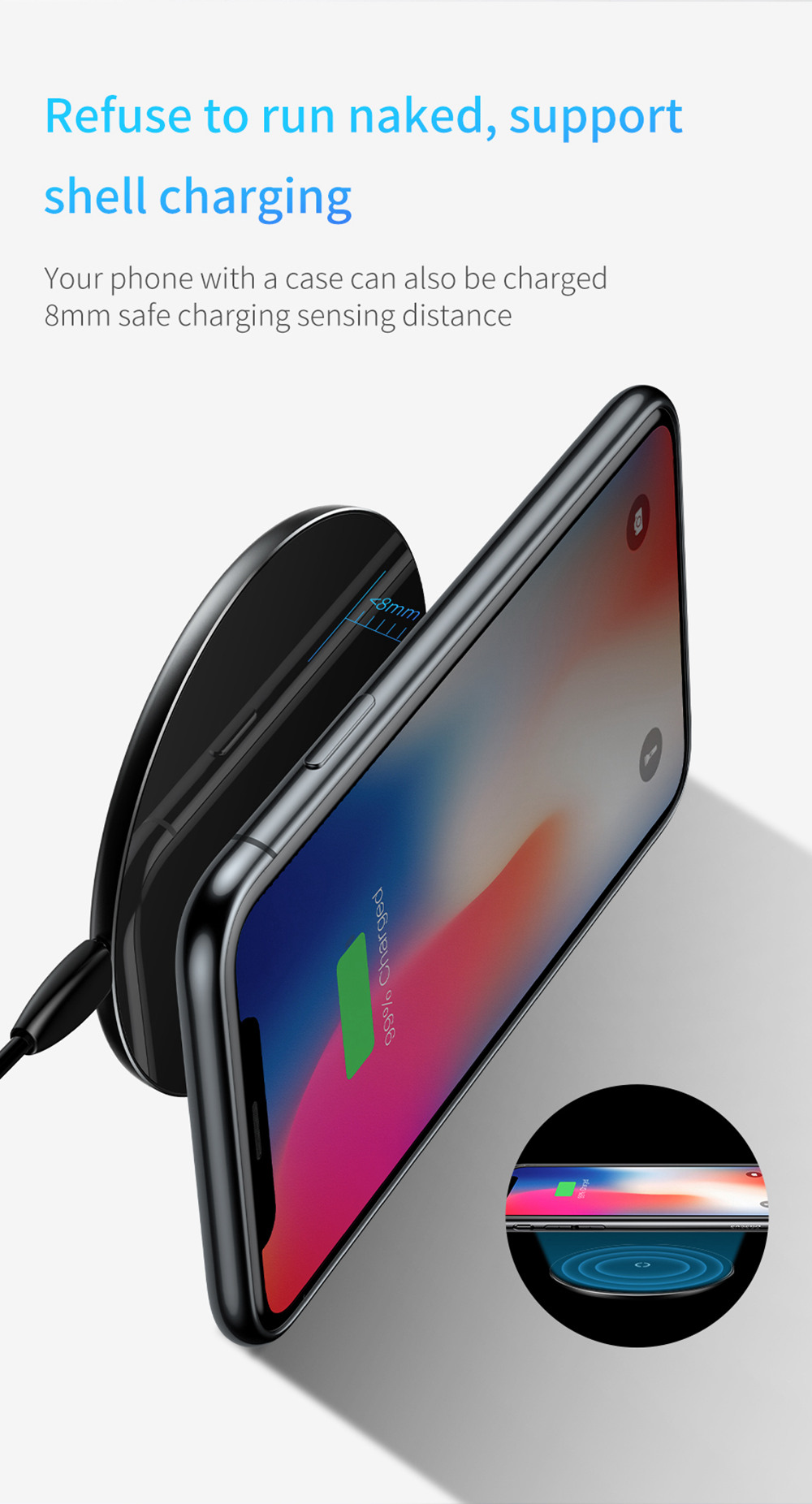 Baseus CCALL-AJK01 QI 10W Wireless Charger - White