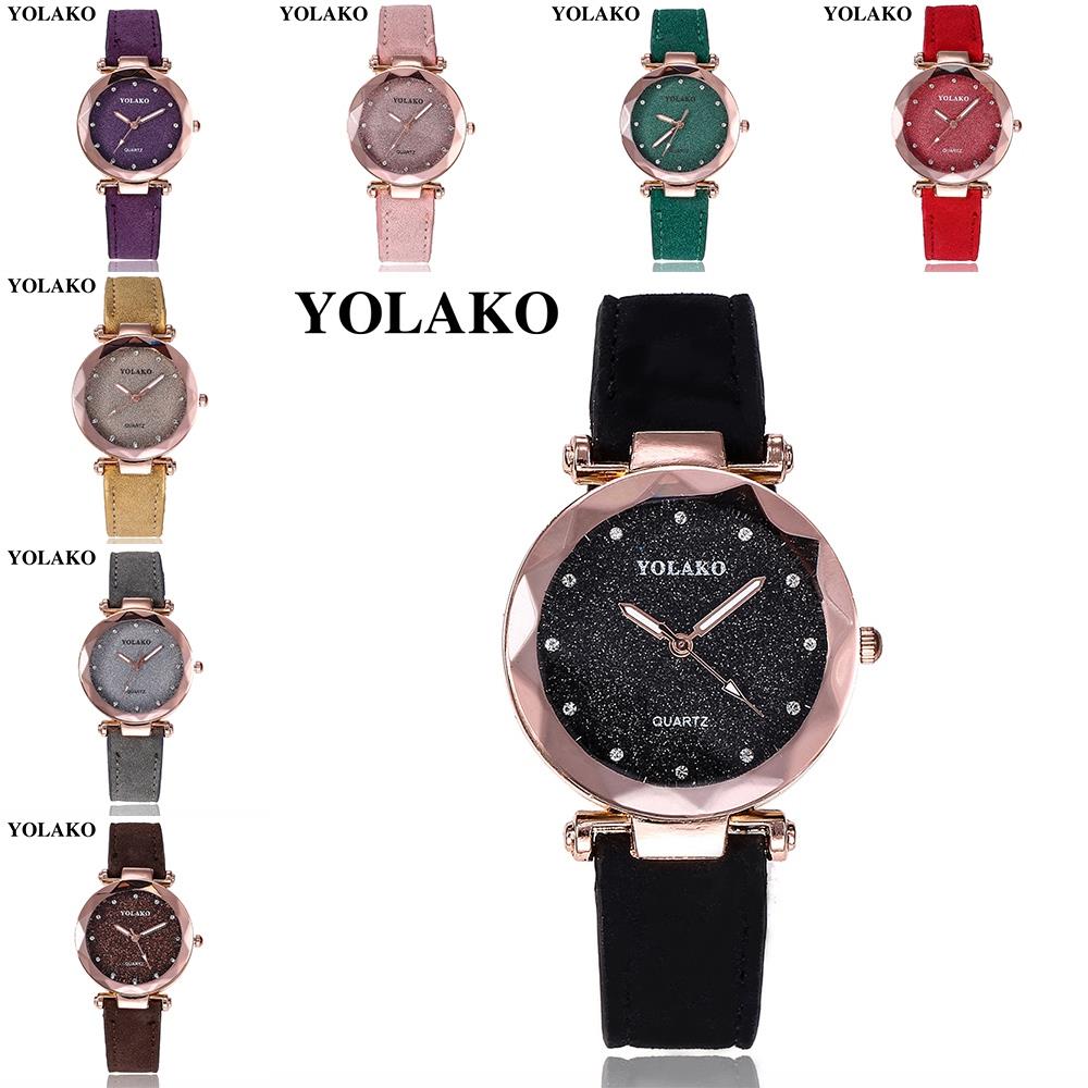 YOLAKO YL02 Women Casual Quartz Watch PU Leather Strap - Grey