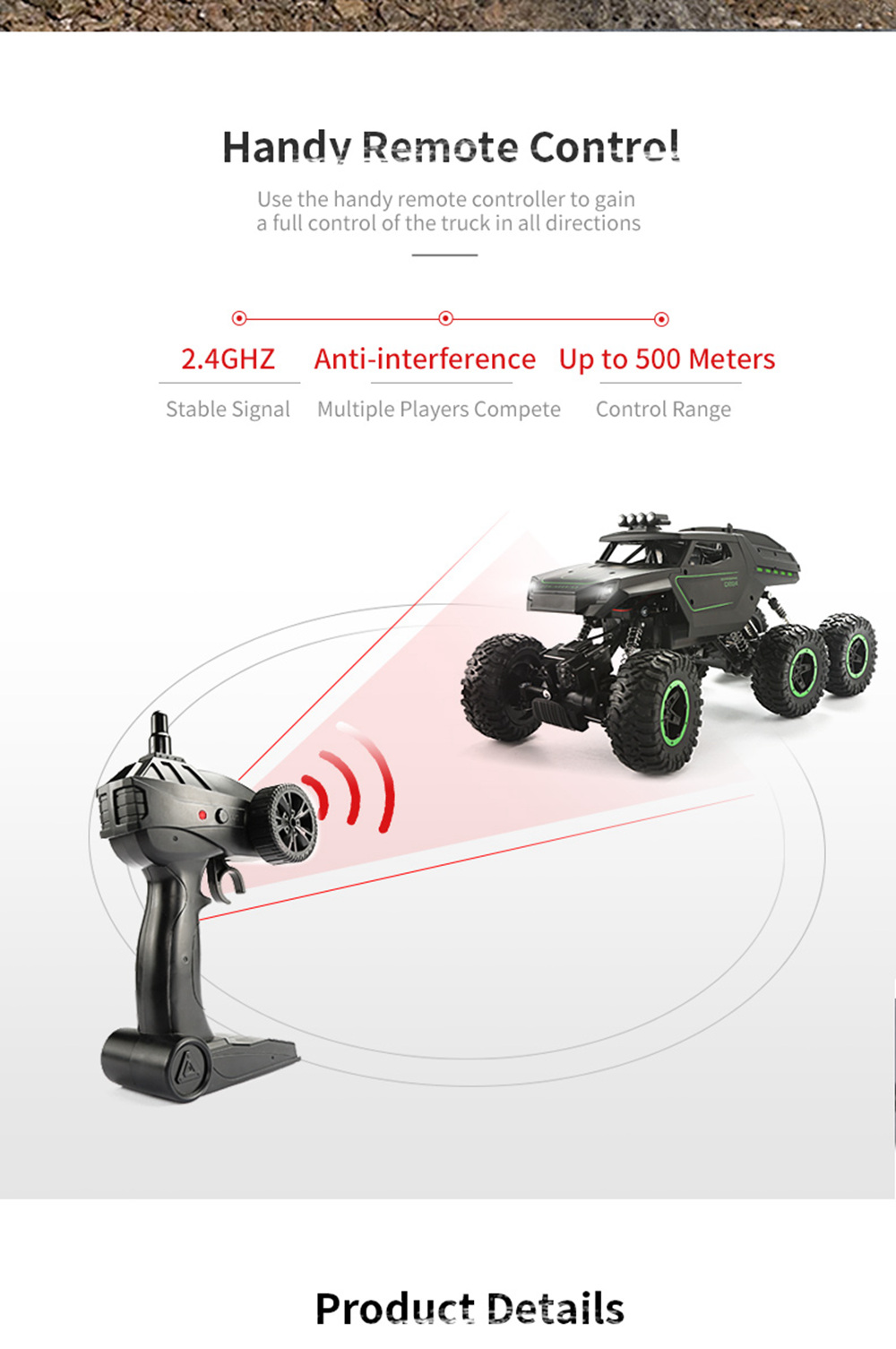 JJRC Q51 MAX 2.4G 1:12 6WD Off-road RC Car Climbing Truck RTR - E Version