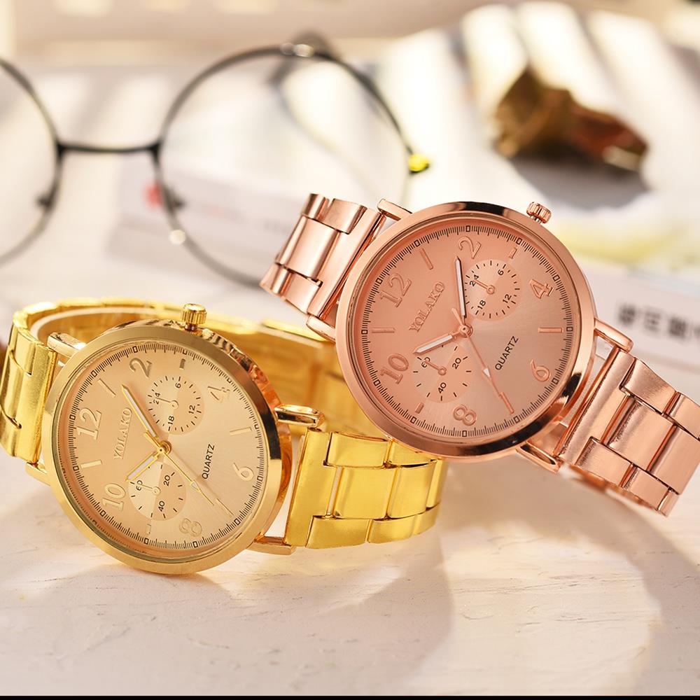 YOLAKO YK118 Casual Quartz Watch Stainless Steel Watches - Gold