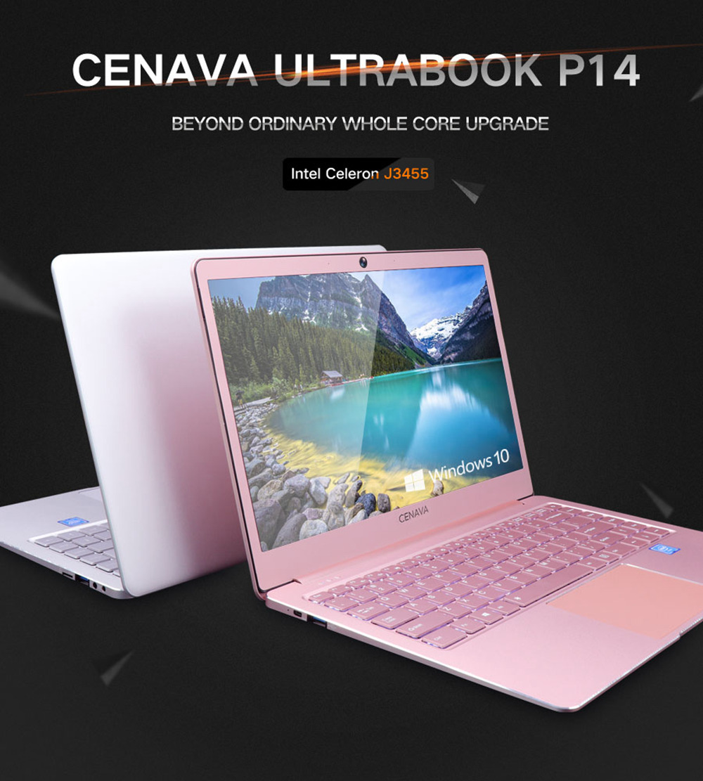CENAVA P14 Laptop Intel celeron J3455 Quad Core 14" IPS Screen 1920*1080 Windows 10 6GB RAM 240GB SSD - Silver