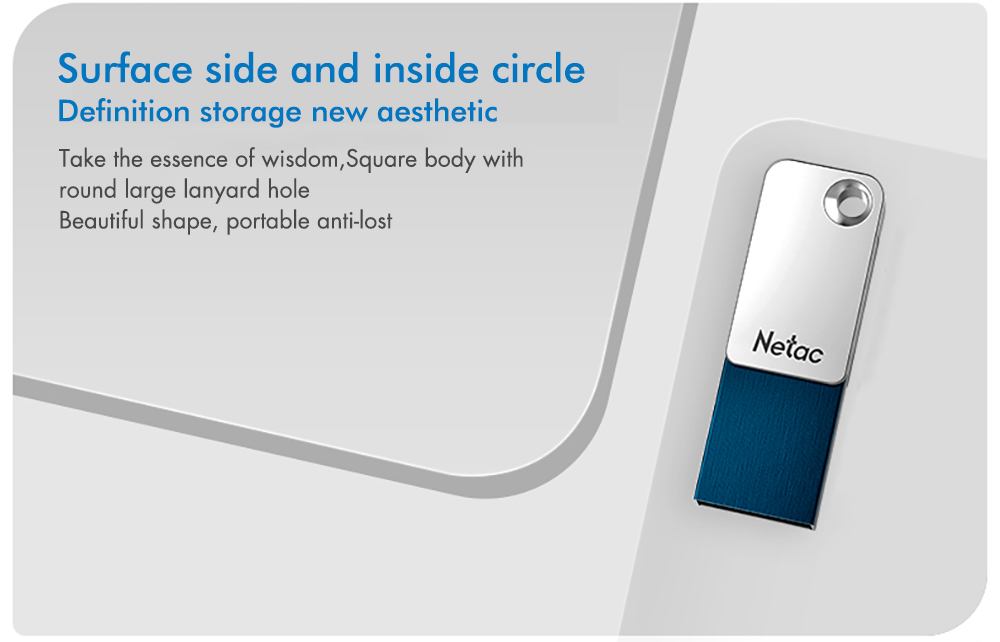 Netac U329 16GB USB Flash Drive Zinc Alloy - Silver + Blue