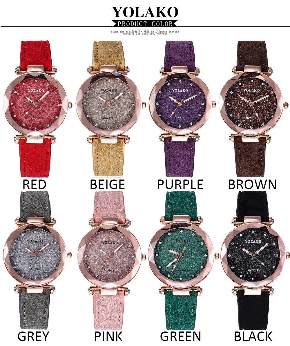 YOLAKO YL02 Women Casual Quartz Watch PU Leather Strap - Black